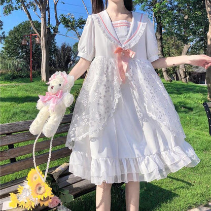 Vanilla Cream Long-sleeved Princess Dress | Magic Stories