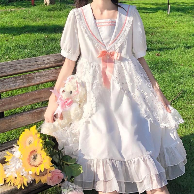 Vanilla Cream Long-sleeved Princess Dress | Magic Stories