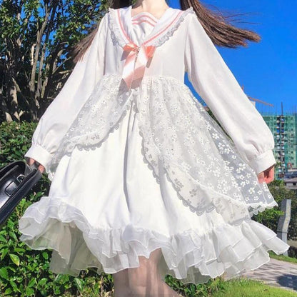 Vanilla Cream Long-sleeved Princess Dress | Magic Stories