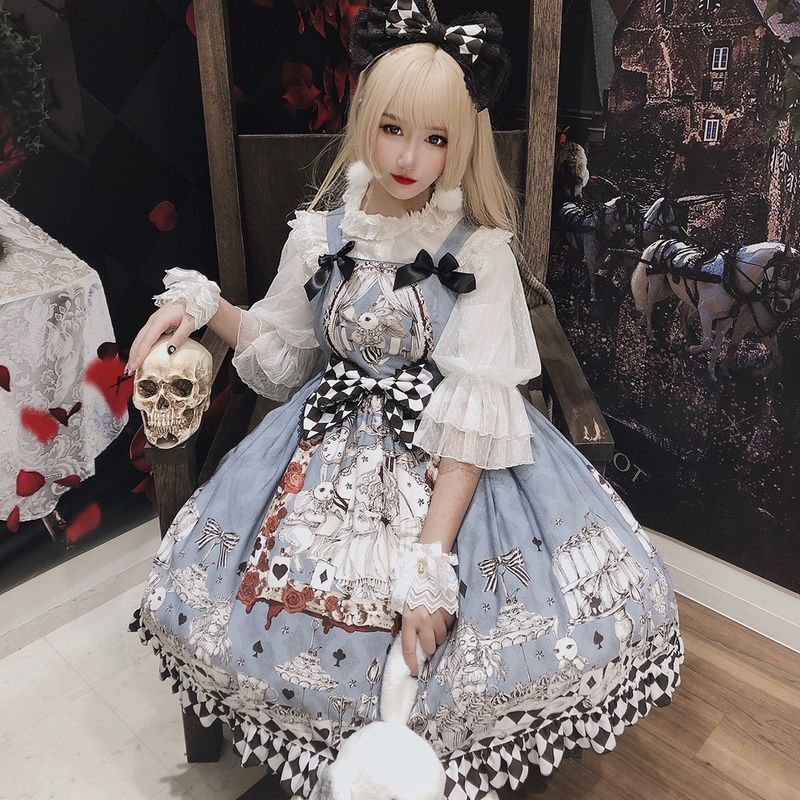 Lolita Dress Gothic Retro Dark Funeral Lolita Dress — back view