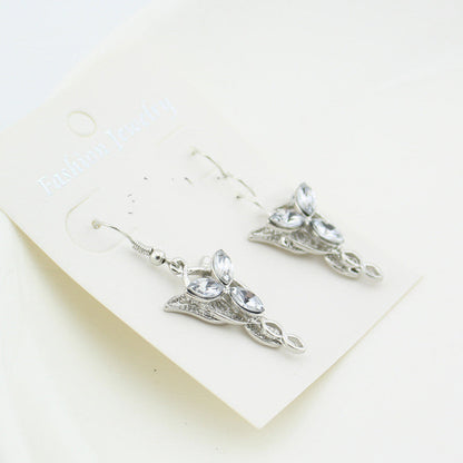 Lord of the Rings Elven Jewelry 3-Piece Set — Evenstar Necklace, Evenstar Earrings & Elven Leaf Necklace (agent — back view