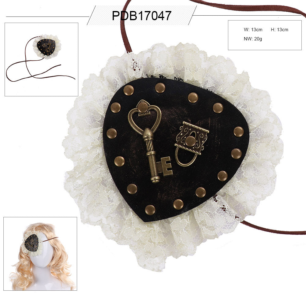 Steampunk Lolita Eyewear Eye Patch Cosplay Accessory — scale reference