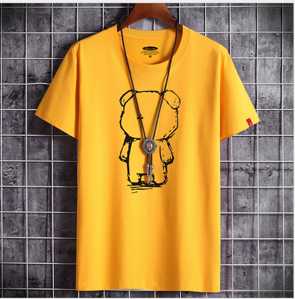 Mens Casual Bear Anime T Shirt — side view
