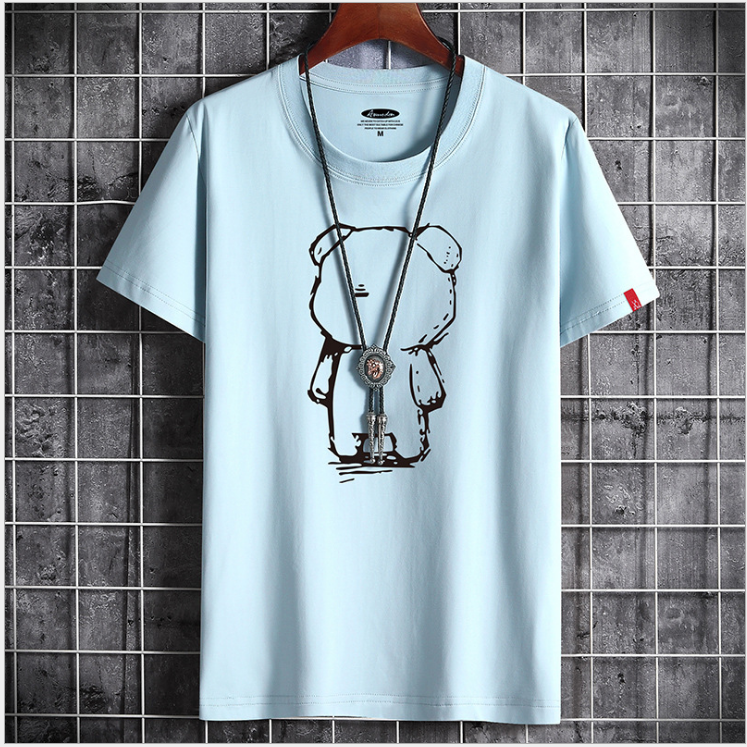 Mens Casual Bear Anime T Shirt — detail