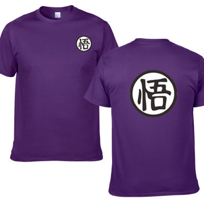 Casual Men Short Sleeve Shirt Cotton High Quality Male T-Shirts Anime Tops Tees — scale reference