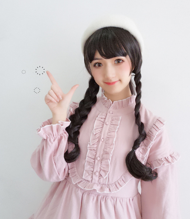 Long roll wig air bangs wig wig COS wig dyed wig — packaging
