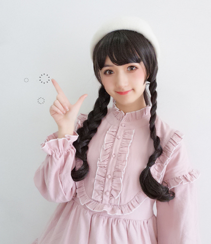 Long roll wig air bangs wig wig COS wig dyed wig — packaging