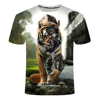 Lion Anime 3d Printed T-shirt — back view
