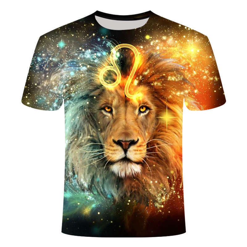 Lion Anime 3d Printed T-shirt — side view