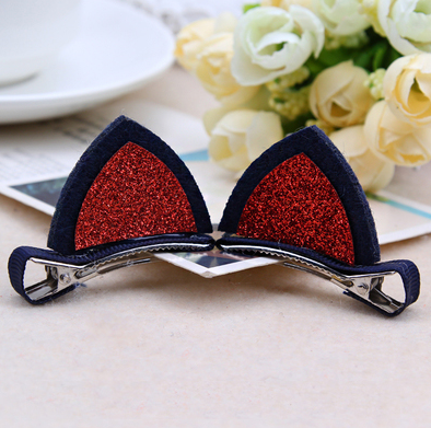 Lot Girls Barrettes Cute Cat Ears Hair Clip Kids Safety Headband Hairpin For Kids Hair Accessories — side view