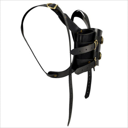 PU Leather Back Double Sword Set Stage Show Performance COSPLAY Photography Photo Props — packaging