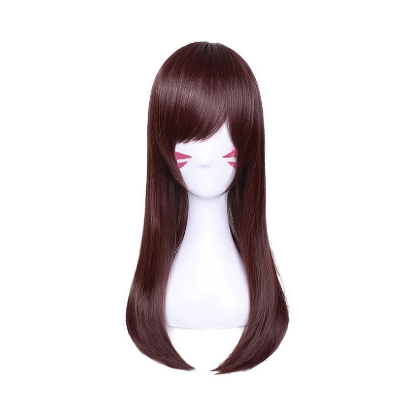 D.va DVA songhana chestnut Cosplay wig — detail