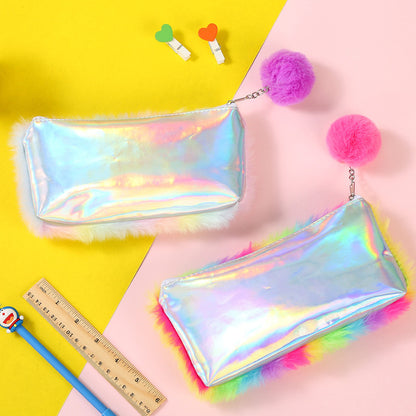 Rainbow plush stationery storage bag | Magic Stories