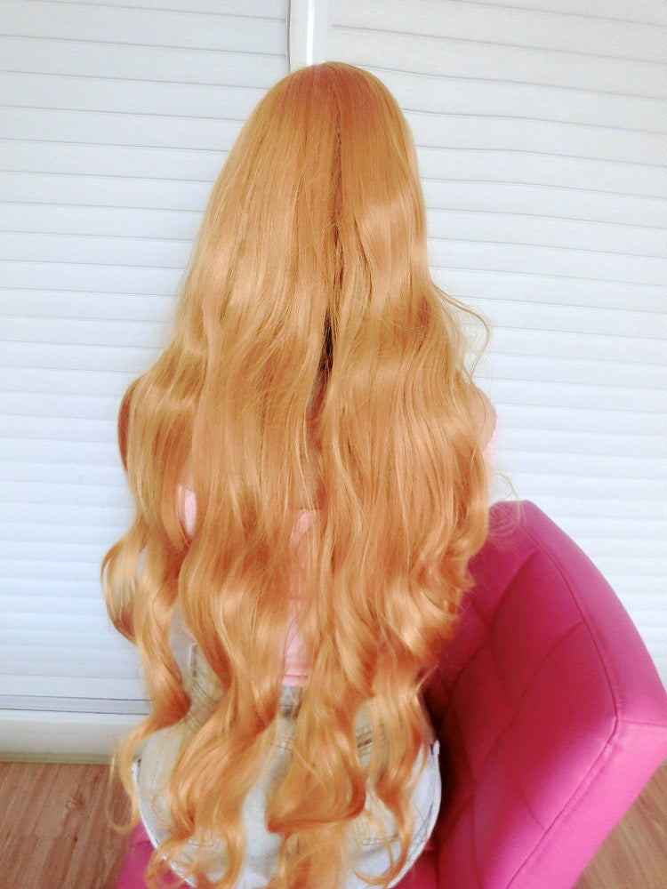 One meter cents wig taro purple long curly hair — detail
