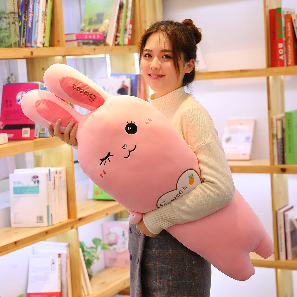 Carrot Bunny Plush Toy — side view