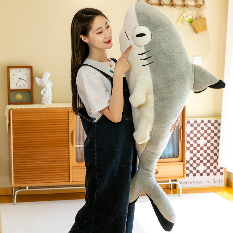 Shark Doll Cute Decorative Plush Toy — back view