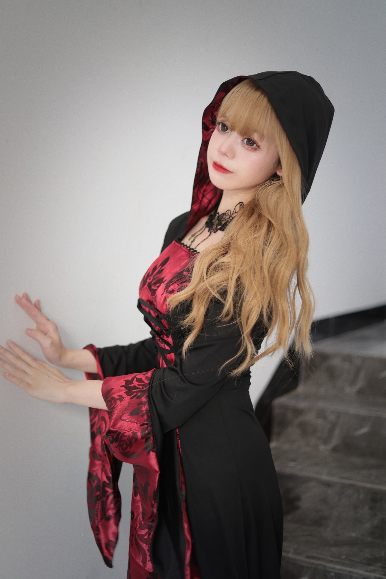 Halloween Cloak Vampire Cosplay Costume Wizard Dress Up Robe — scale reference