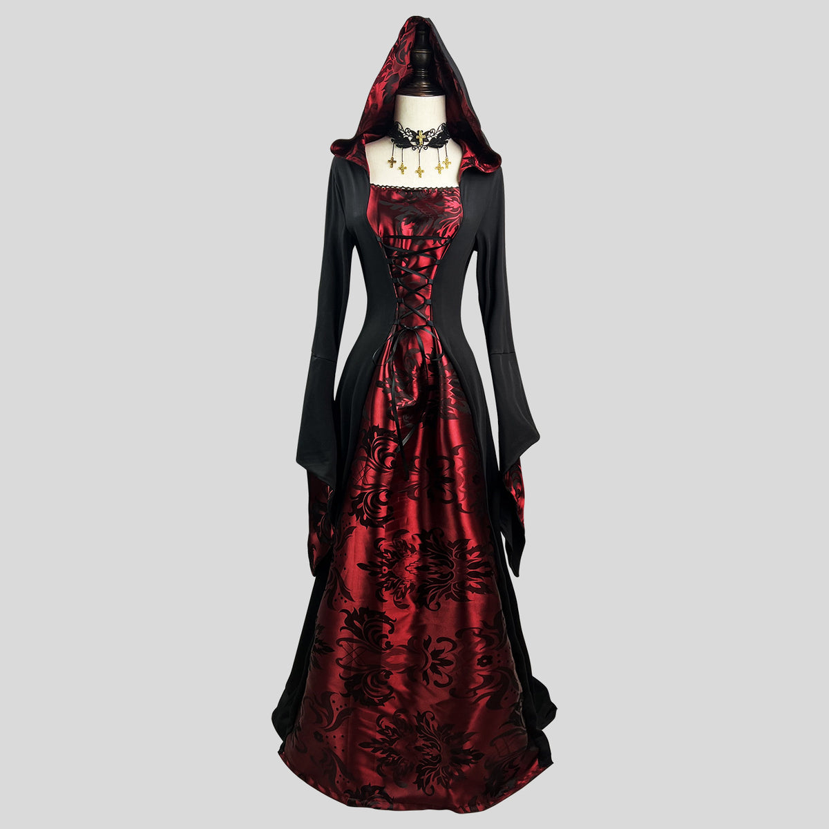 Halloween Cloak Vampire Cosplay Costume Wizard Dress Up Robe — side view