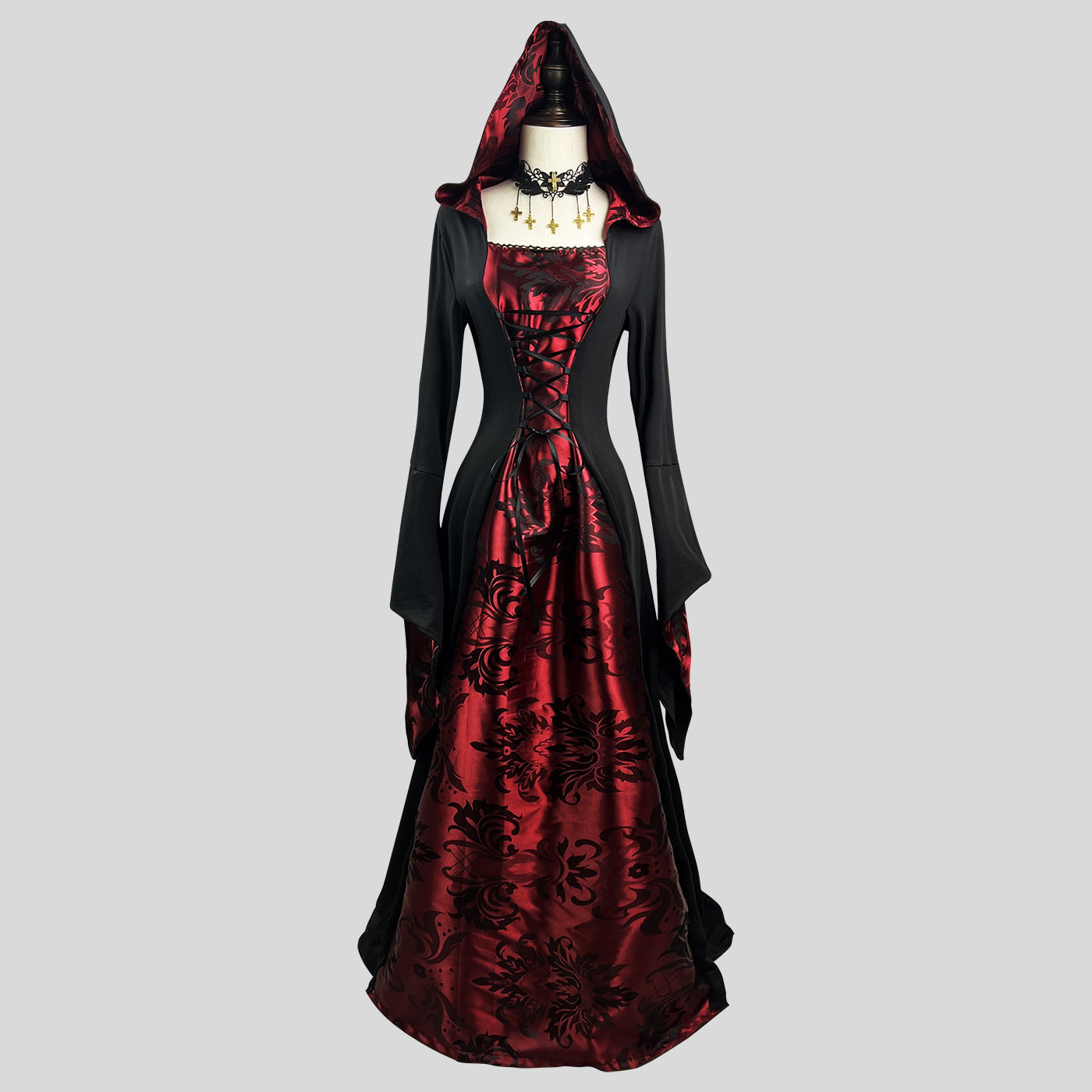 Halloween Cloak Vampire Cosplay Costume Wizard Dress Up Robe — side view