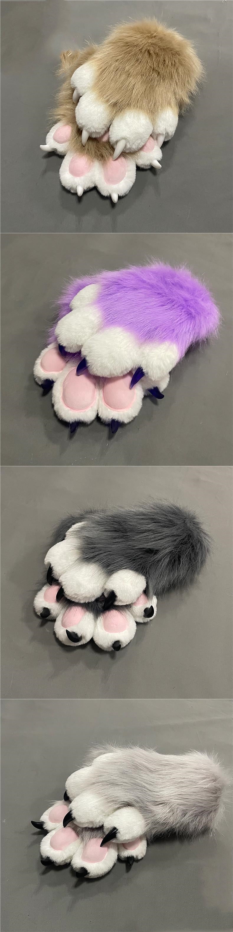 Colorful Beast Paw Gloves Cat's Paw Cute Plush — side view