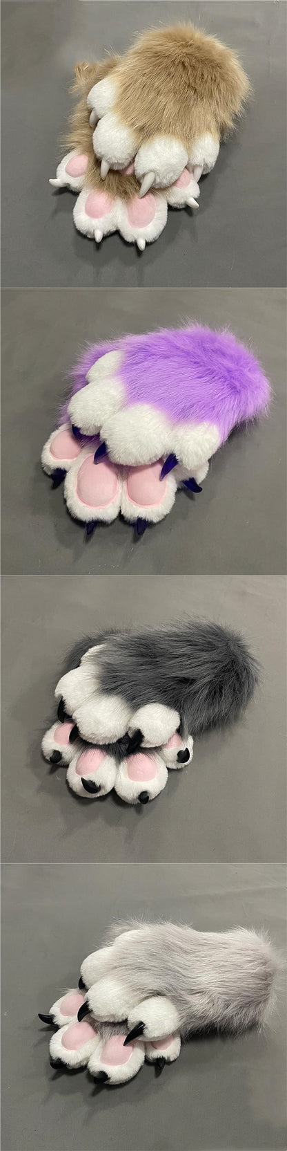 Colorful Beast Paw Gloves Cat's Paw Cute Plush — side view