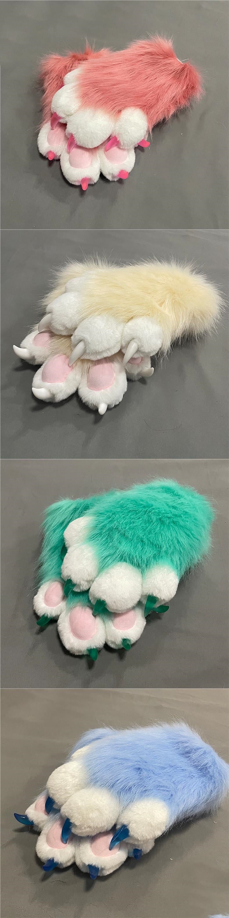 Colorful Beast Paw Gloves Cat's Paw Cute Plush — scale reference