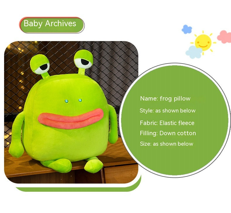Ugly And Cute Cute Frog Pillow Plush Toy Accompany Toy Doll Sausage Mouth Gu Gugu — back view
