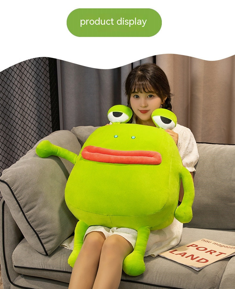 Ugly And Cute Cute Frog Pillow Plush Toy Accompany Toy Doll Sausage Mouth Gu Gugu — back view
