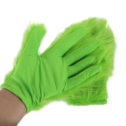 Christmas Mask Furry Gloves Cosplay Holiday Props Peripheral — scale reference