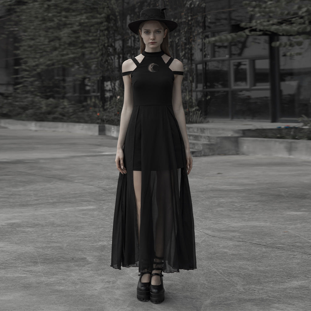 Women's Steam Punk Goth Simple Socialite Dress — in use