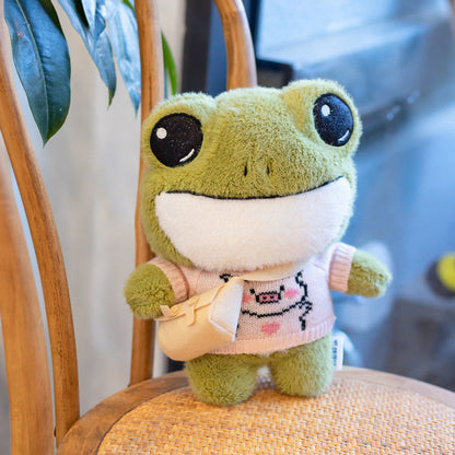 Cute Little Frog Doll Plush Toys — in use