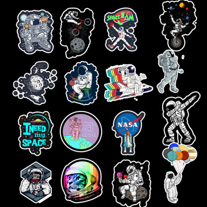 Cosmic space cartoon anime stickers — back view