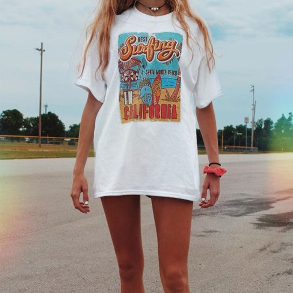 White anime printed T-shirt — detail