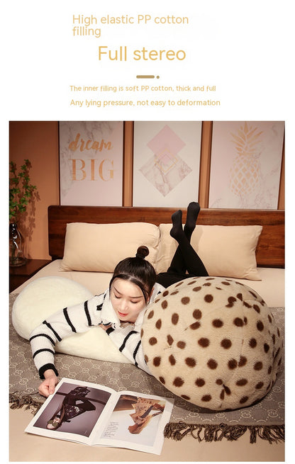 Cute Big Mushroom Shaped Leg Clip Sleeping Long Plush Pillow Living Room Backrest Pillow — back view