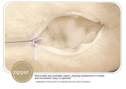 Cute Big Mushroom Shaped Leg Clip Sleeping Long Plush Pillow Living Room Backrest Pillow — scale reference
