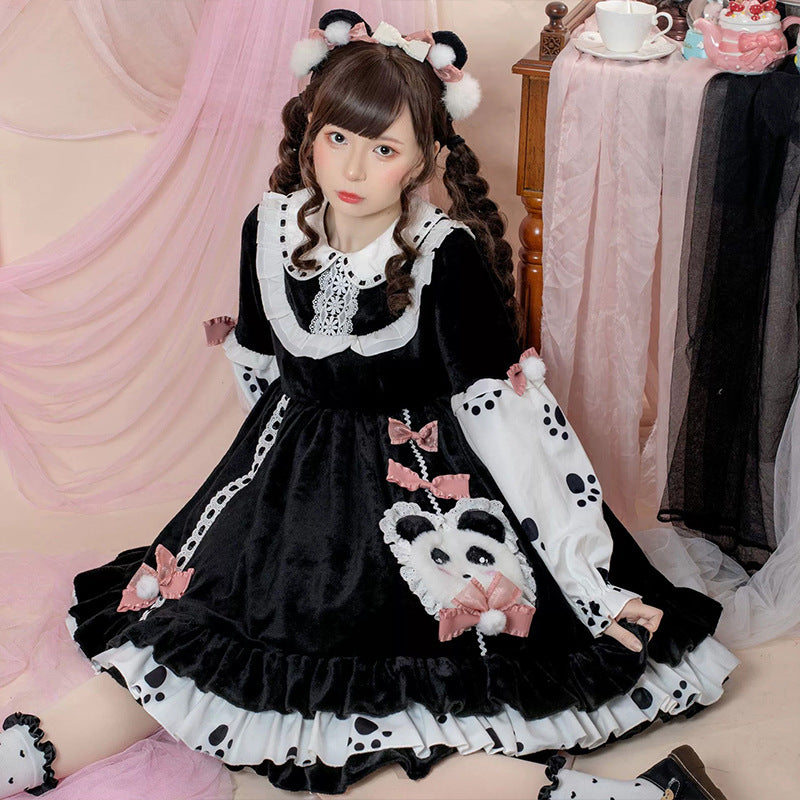 National Style Lolita Long Sleeve Dress — in use