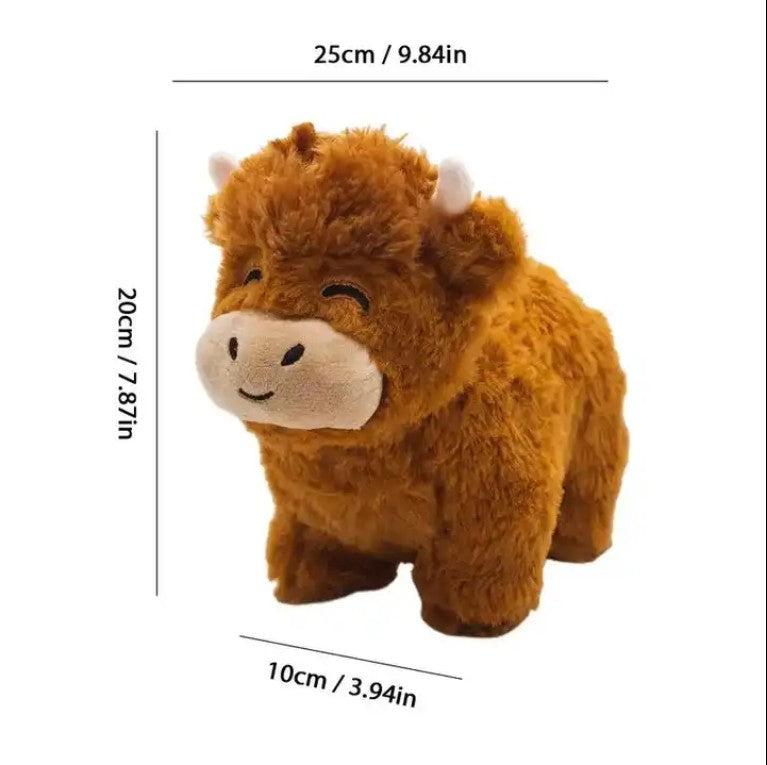Brown Highland Cow Creative Plush Puppet | Magic Stories