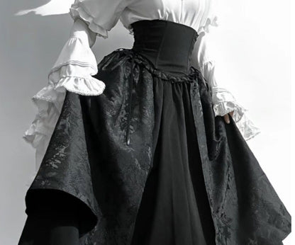 Gothic Lolita Midi Skirt Long Dress Princess-sleeve Shirtluxurious And Elegant — scale reference