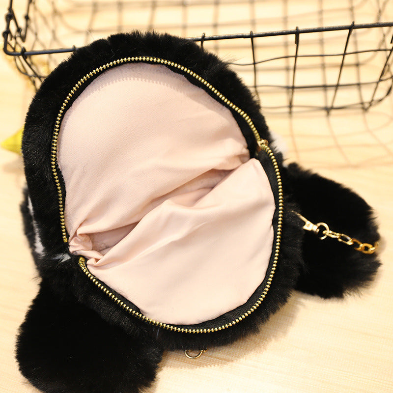 Kawaii Penguin Crossbody Bag Plush Toy Soft Stuffed Shoulder Bag Shoulder Satchel Bag Cosmetic Bag — detail
