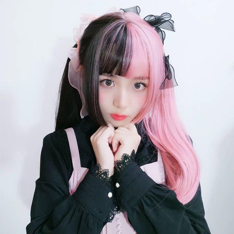 Anime Cosplay Wig Female Long Straight Hair — side view