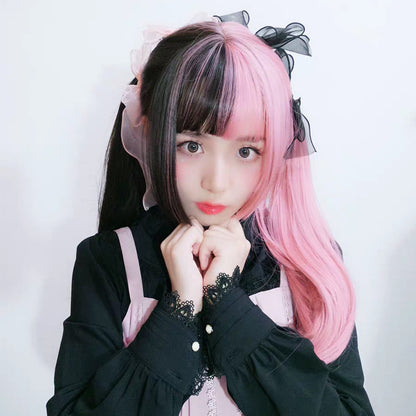 Anime Cosplay Wig Female Long Straight Hair — side view