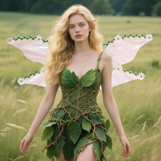 Green Cicada Wings Elf Costume For Halloween And Christmas