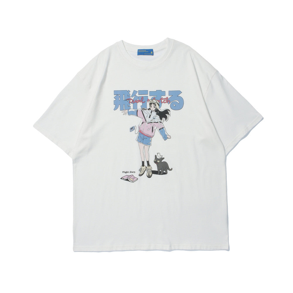 Men's Anime Print Short-sleeved T-shirt