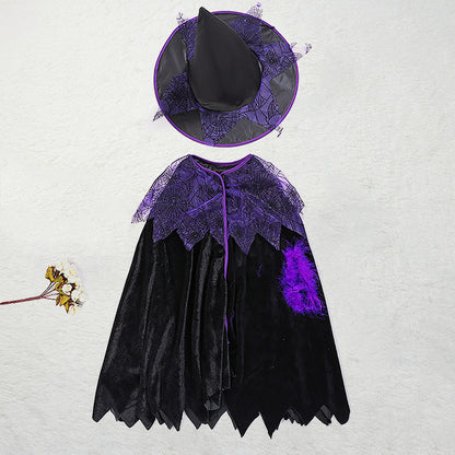 Halloween child witch costume — side view