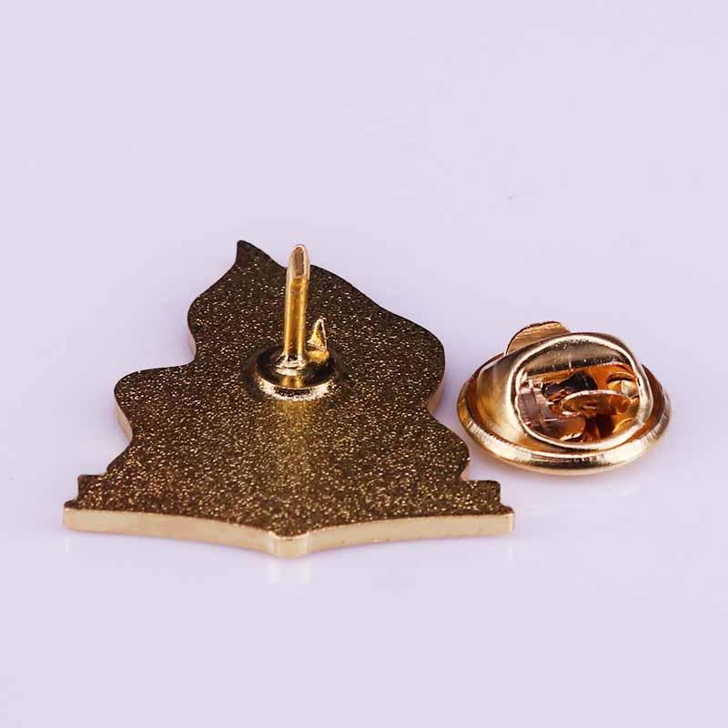 Magic book enamel pin magic witchcraft badge black flame brooch — side view
