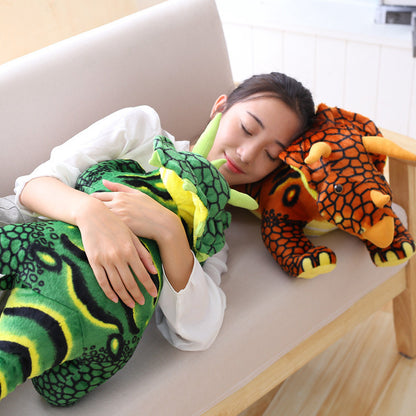 Triceratops Dinosaur Soft Stuffed Plush Toy — in use