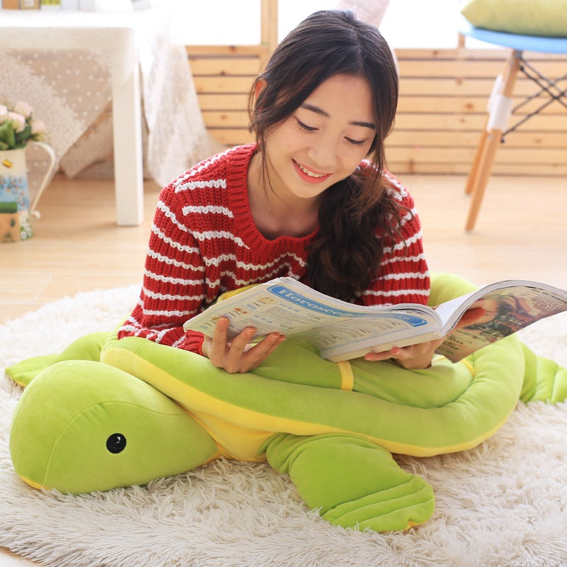 Tortoise plush toy — back view