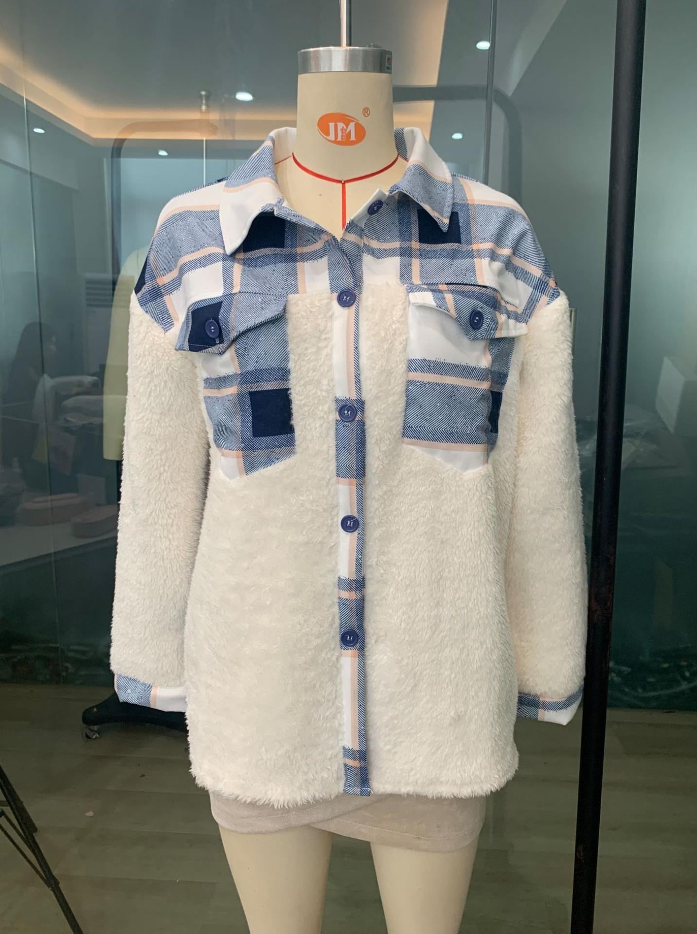 Ladies jacket Christmas mesh cashmere jacket — back view