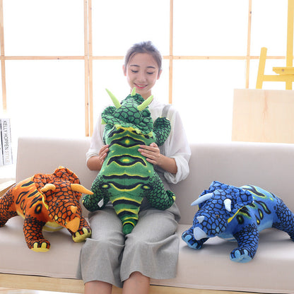 Triceratops Dinosaur Soft Stuffed Plush Toy — side view
