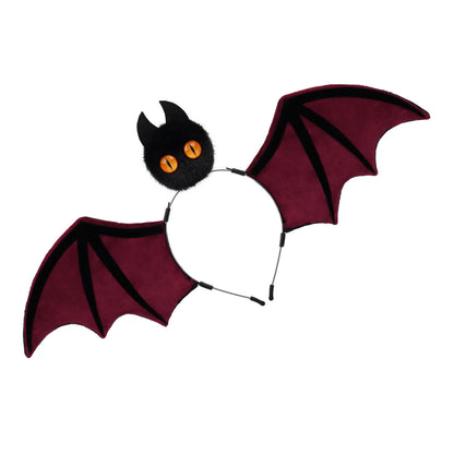 Halloween Vampire Bat Wings Headband, Funny Furry Beast Ear Cosplay Hair Hoop, Novelty Spooky Bat Costume — back view